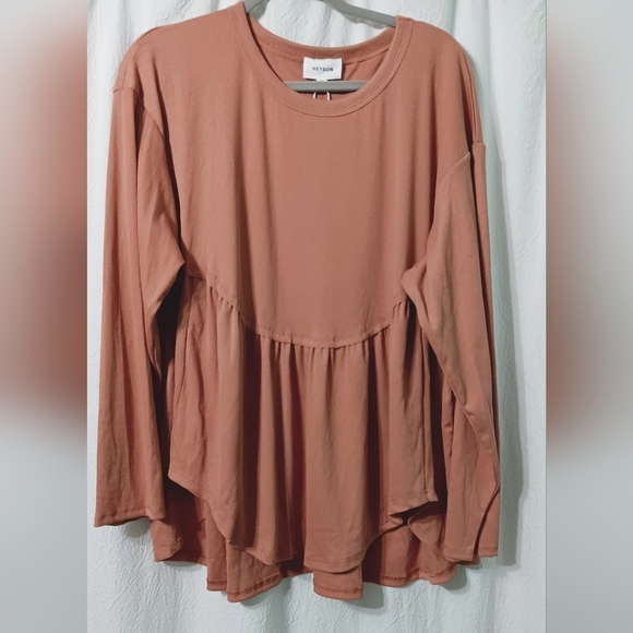 heyson Tops - NWT Heyson long-sleeved boat neck relaxed fit Size XL